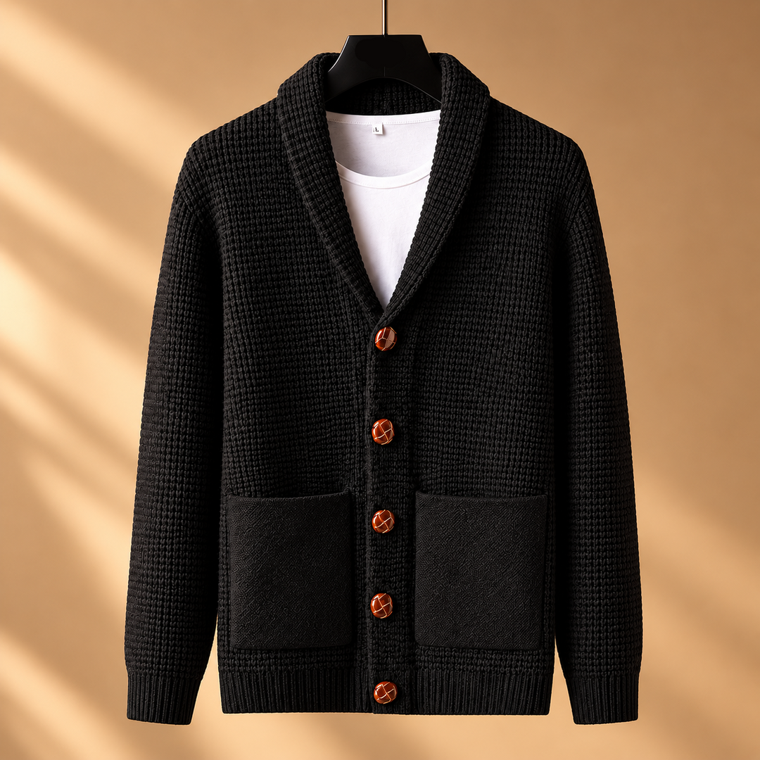 Holland Rib-Knit Shawl Cardigan