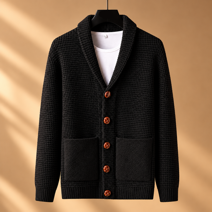 Holland Rib-Knit Shawl Cardigan