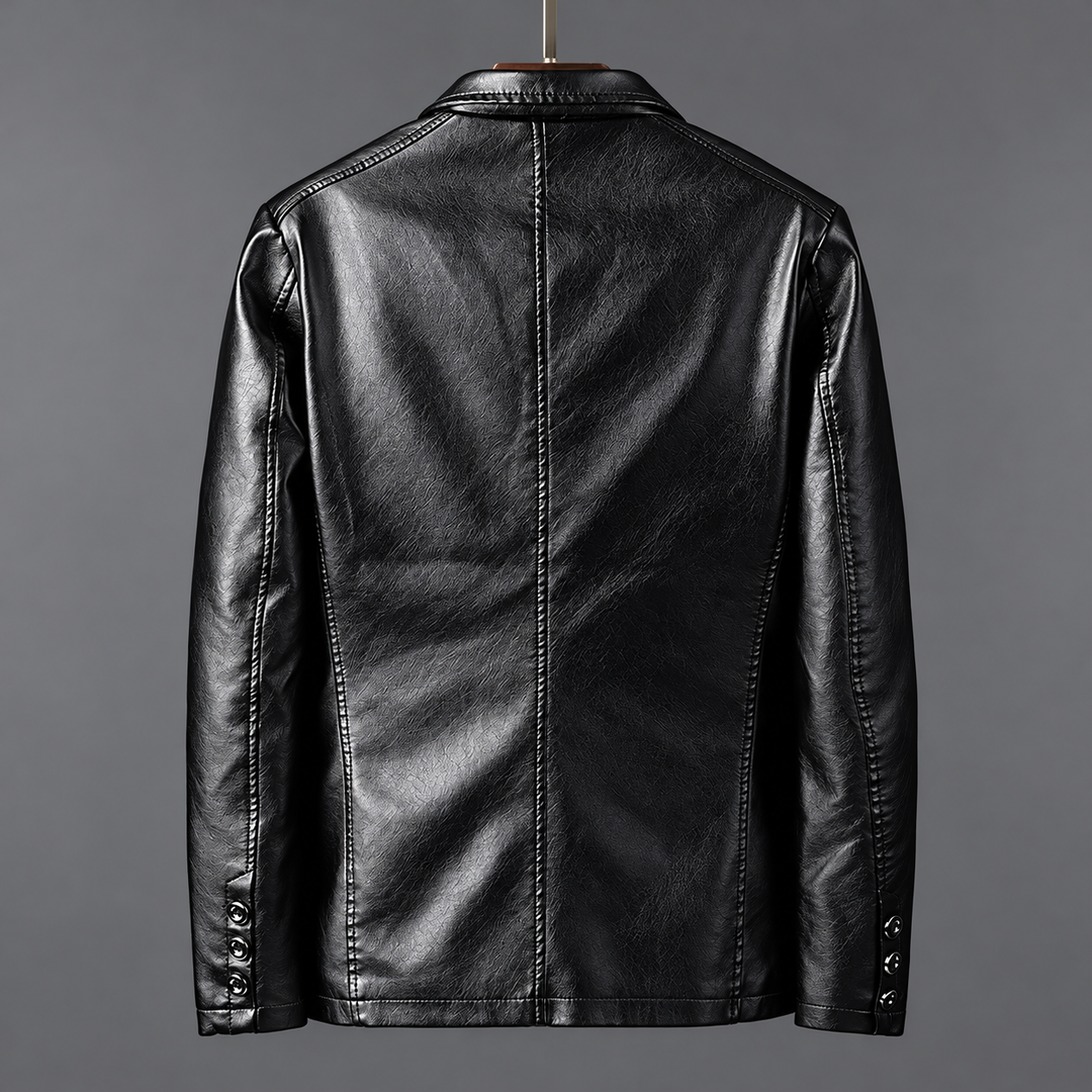 Zane Tailored Leather Blazer Jacket