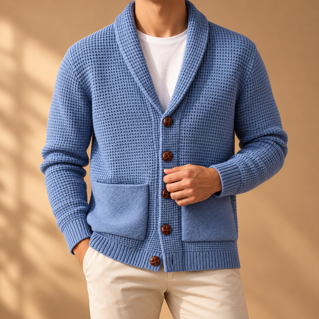 Holland Rib-Knit Shawl Cardigan