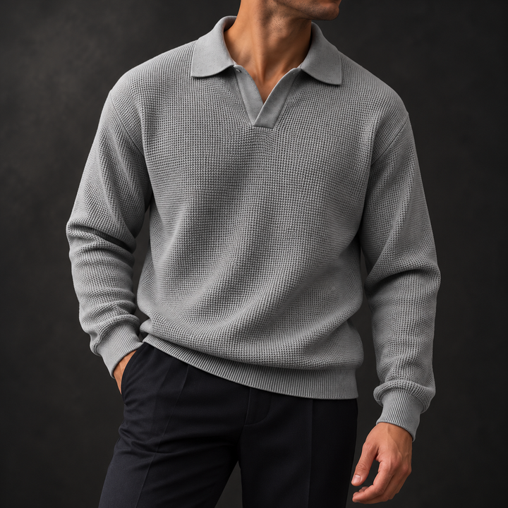Santos Waffle-Knit Polo Shirt