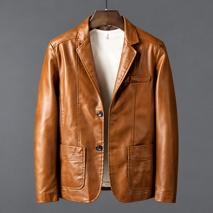 Zane Tailored Leather Blazer Jacket