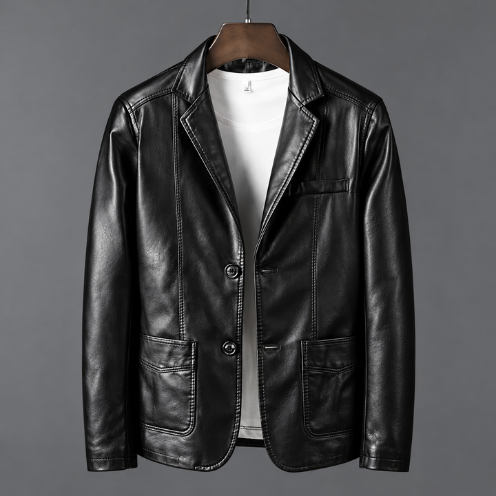 Zane Tailored Leather Blazer Jacket
