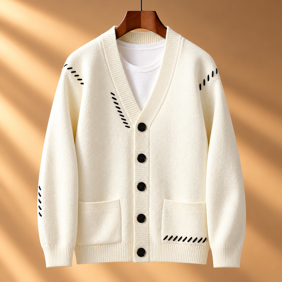 Charles Relaxed V-Neck Knit Cardigan