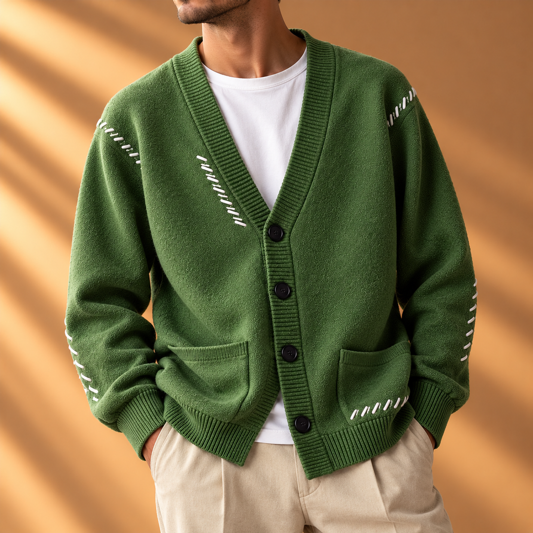 Charles Relaxed V-Neck Knit Cardigan
