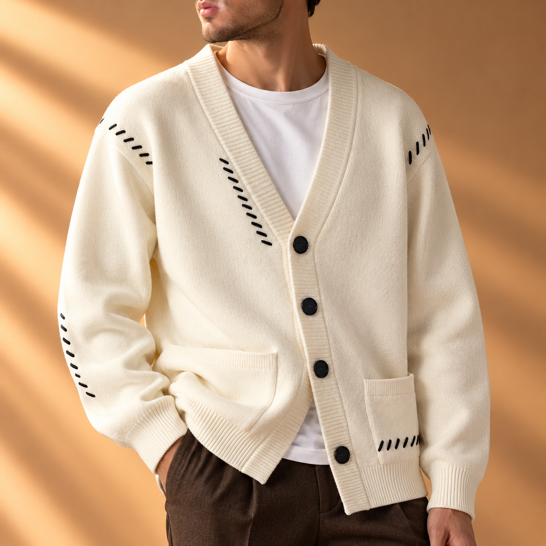 Charles Relaxed V-Neck Knit Cardigan