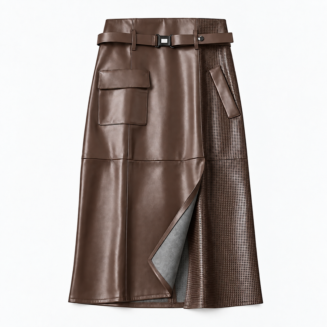 Lainey High Waist Leather Skirt