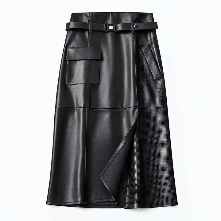 Lainey High Waist Leather Skirt