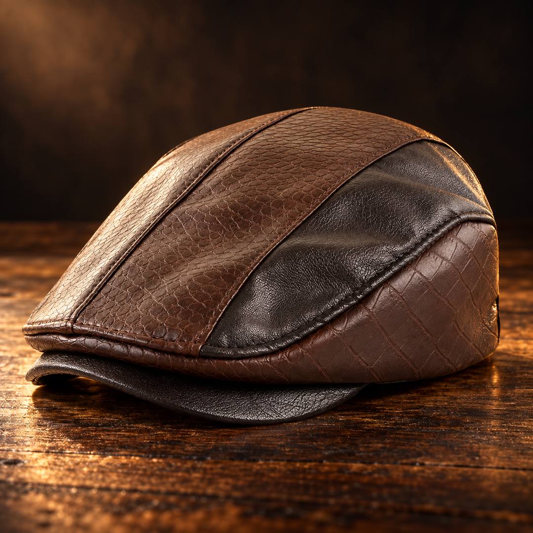 Gustafson Leather Flat Cap