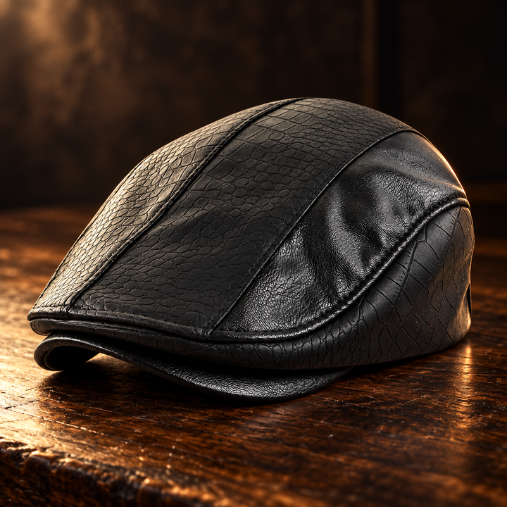 Gustafson Leather Flat Cap