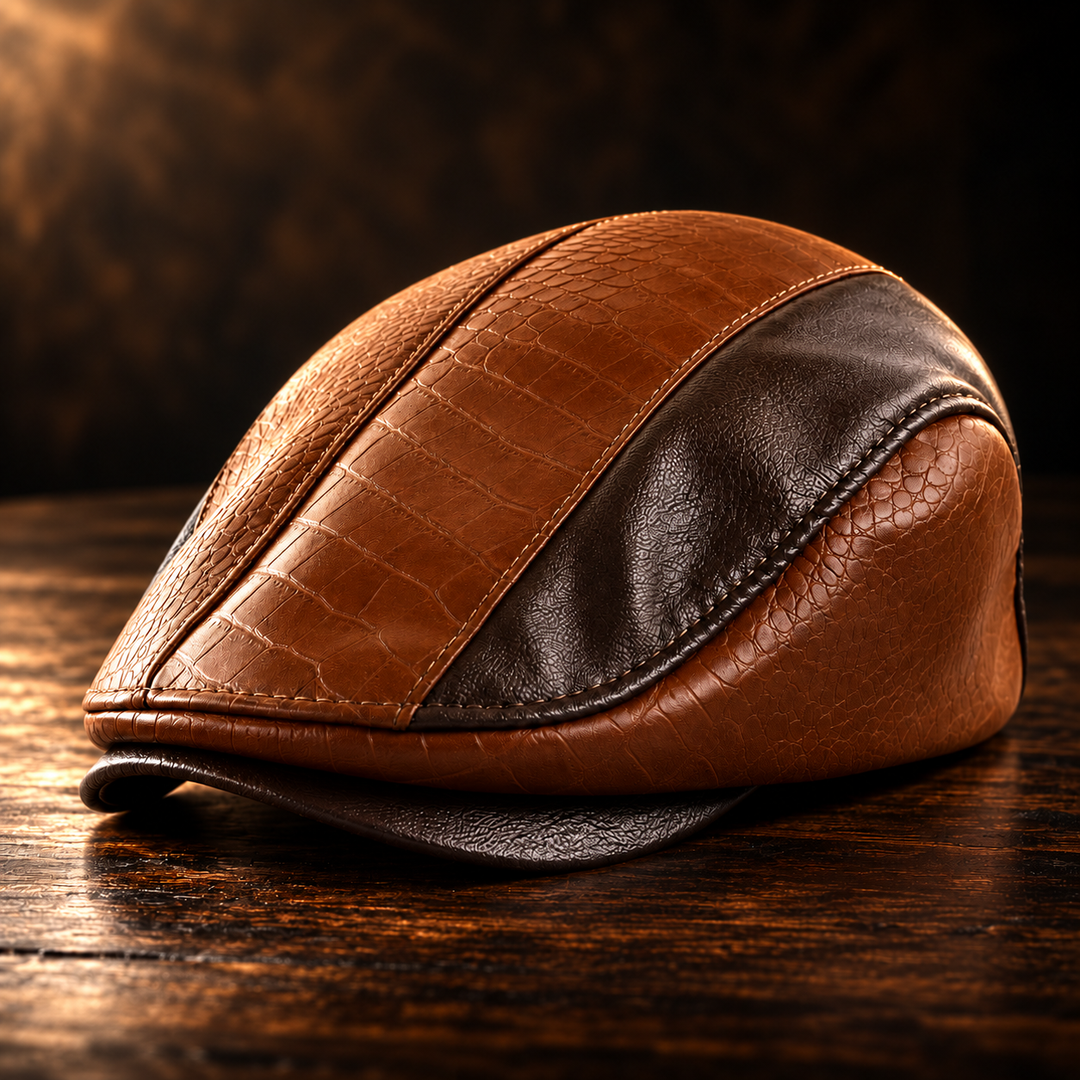 Gustafson Leather Flat Cap