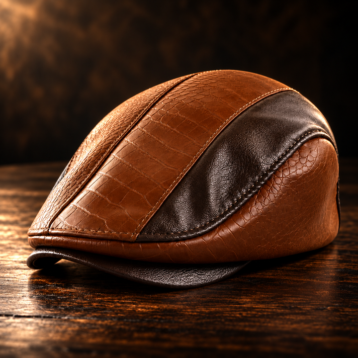 Gustafson Leather Flat Cap