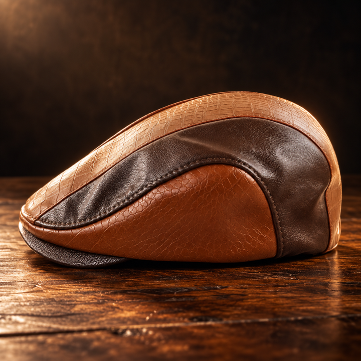 Gustafson Leather Flat Cap