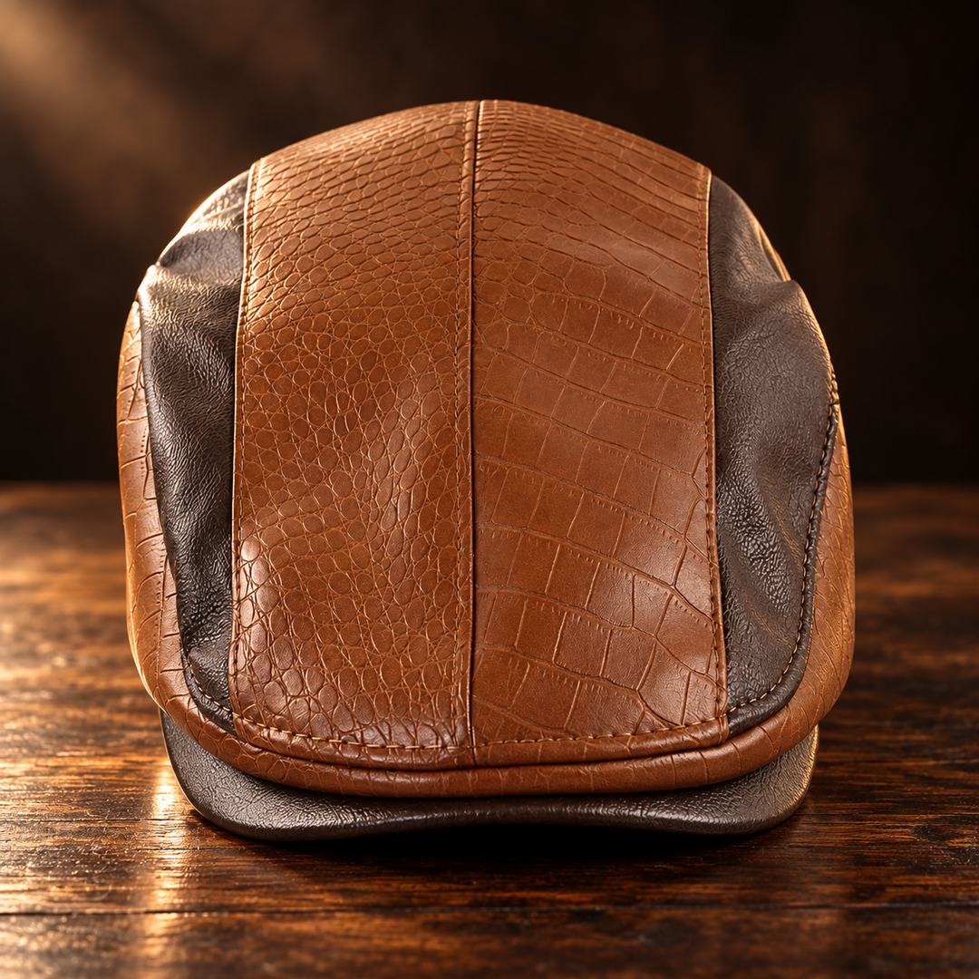 Gustafson Leather Flat Cap