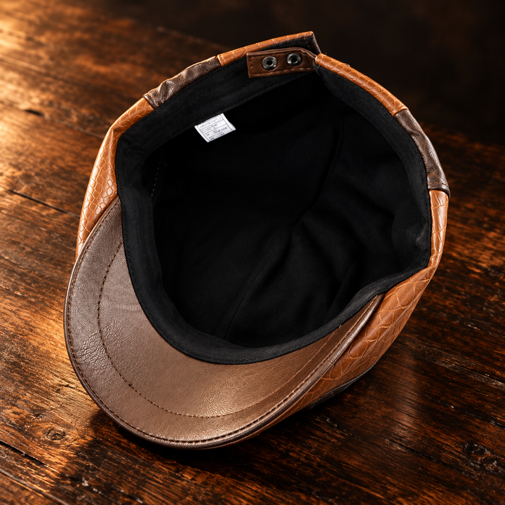 Gustafson Leather Flat Cap