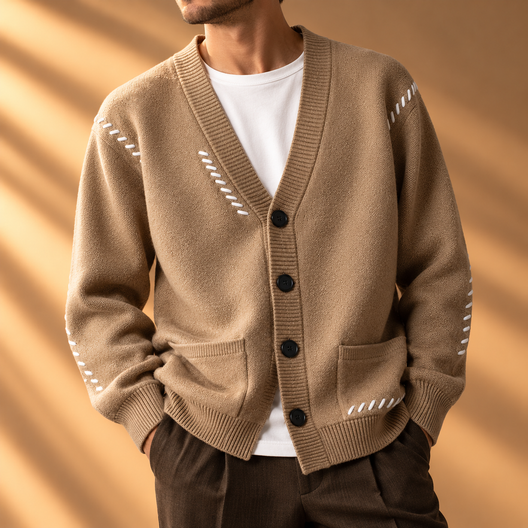 Charles Relaxed V-Neck Knit Cardigan