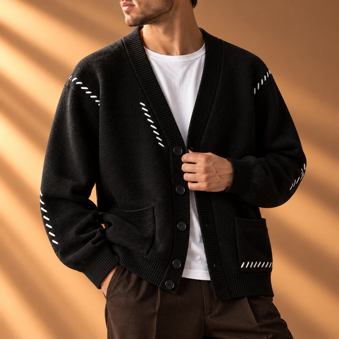 Charles Relaxed V-Neck Knit Cardigan