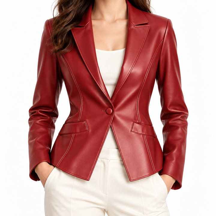 Gianna Tailored Leather Blazer