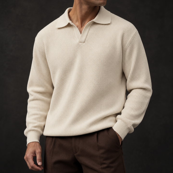Santos Waffle-Knit Polo Shirt