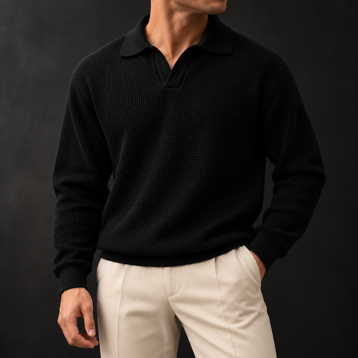 Santos Waffle-Knit Polo Shirt