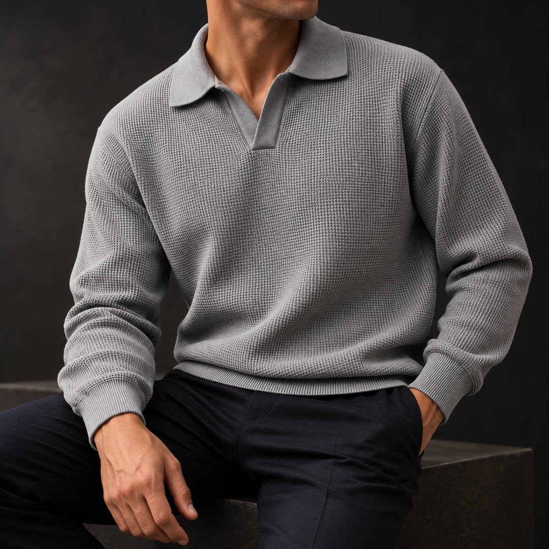 Santos Waffle-Knit Polo Shirt
