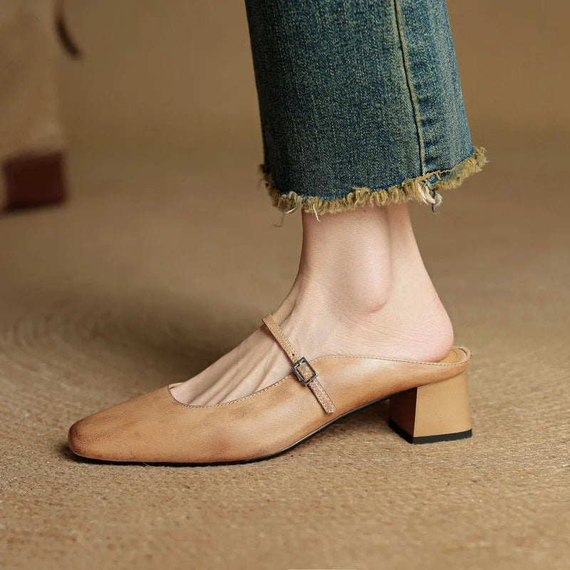 Angelina Leather Mary Jane Mule