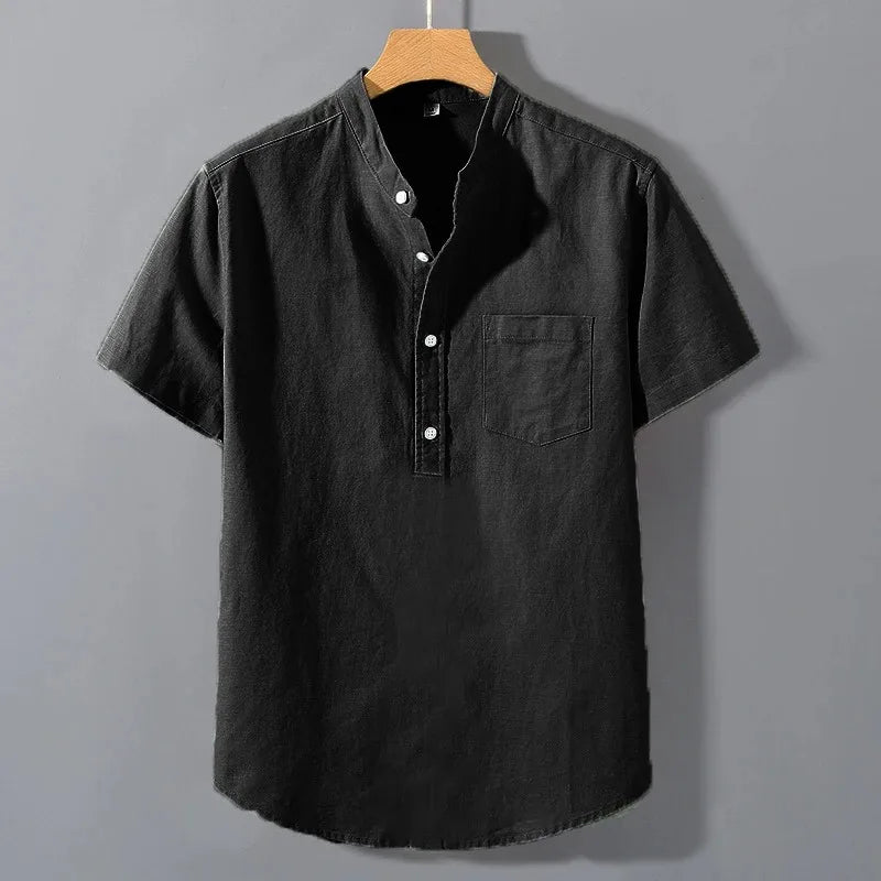 Elijah Cotton Henley Shirt