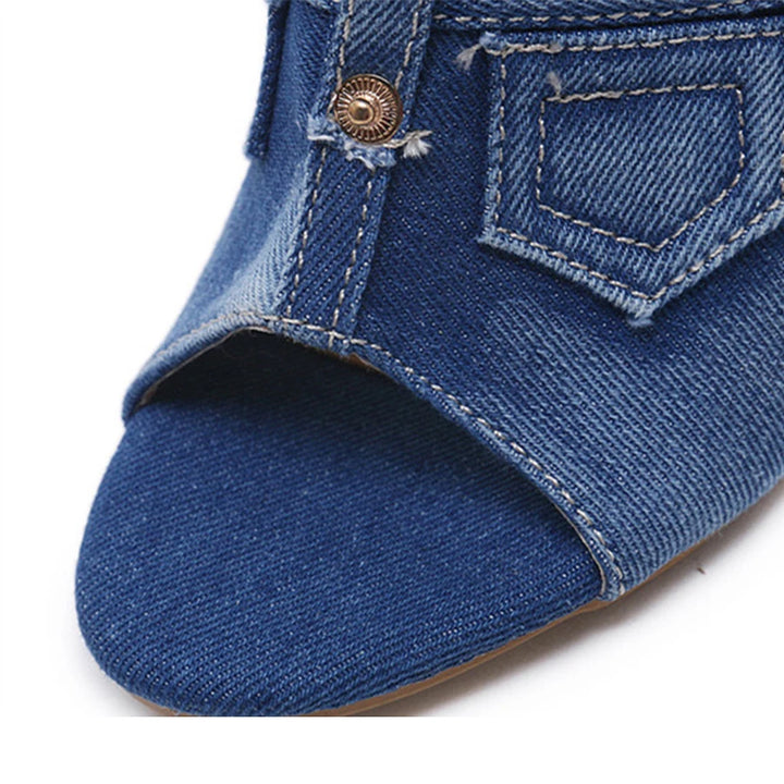 Mandy Denim Block Heel