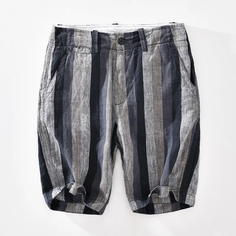 Hampton Pure Linen Striped Shorts