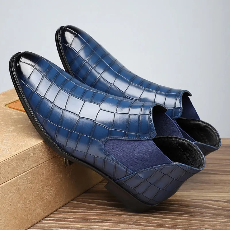 Hatcher Crocskin Chelsea Boots