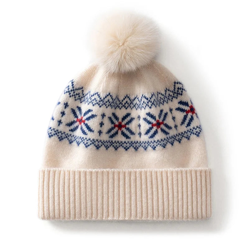 Elsa Cashmere Pom-Pom Beanie