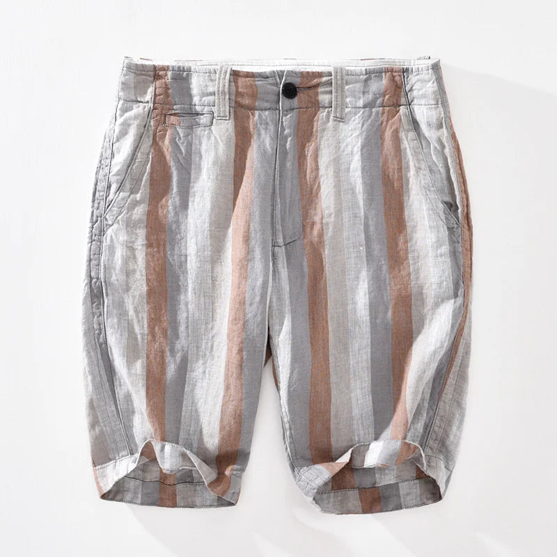 Hampton Pure Linen Striped Shorts