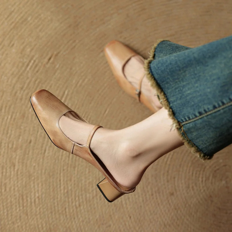 Angelina Leather Mary Jane Mule