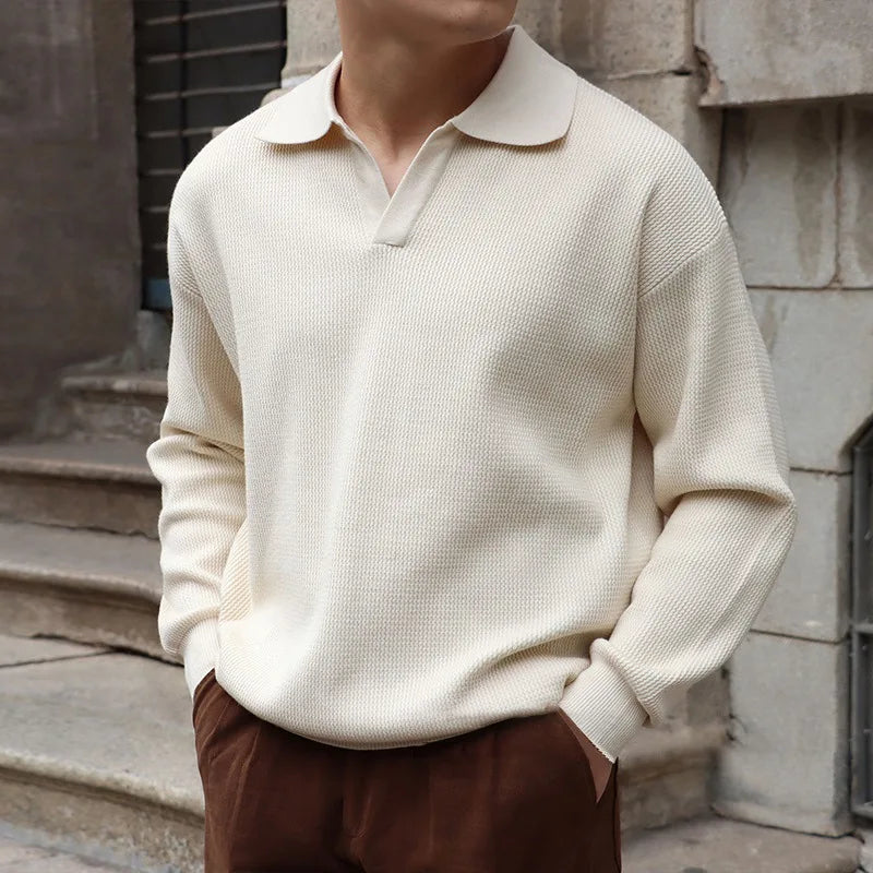 Santos Waffle-Knit Polo Shirt