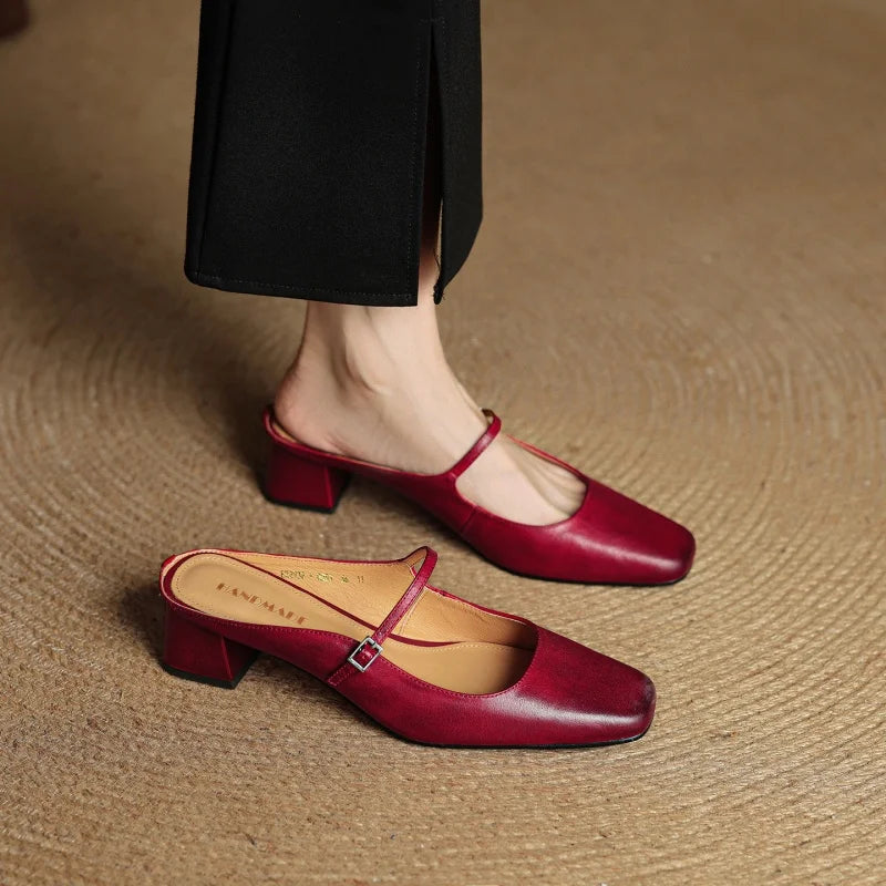 Angelina Leather Mary Jane Mule