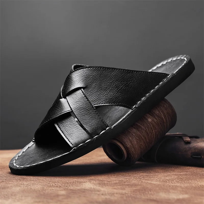 Russo Leather Slide Sandal