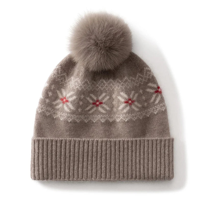 Elsa Cashmere Pom-Pom Beanie