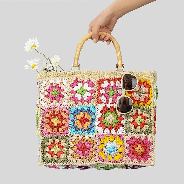 Elize Boho Beach Straw Tote Bag