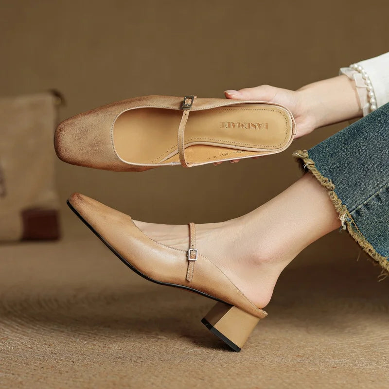 Angelina Leather Mary Jane Mule