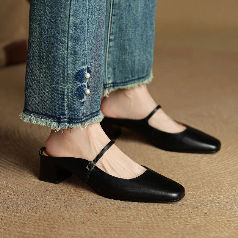Angelina Leather Mary Jane Mule