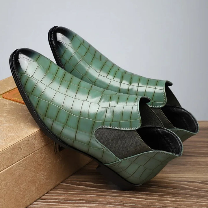 Hatcher Crocskin Chelsea Boots