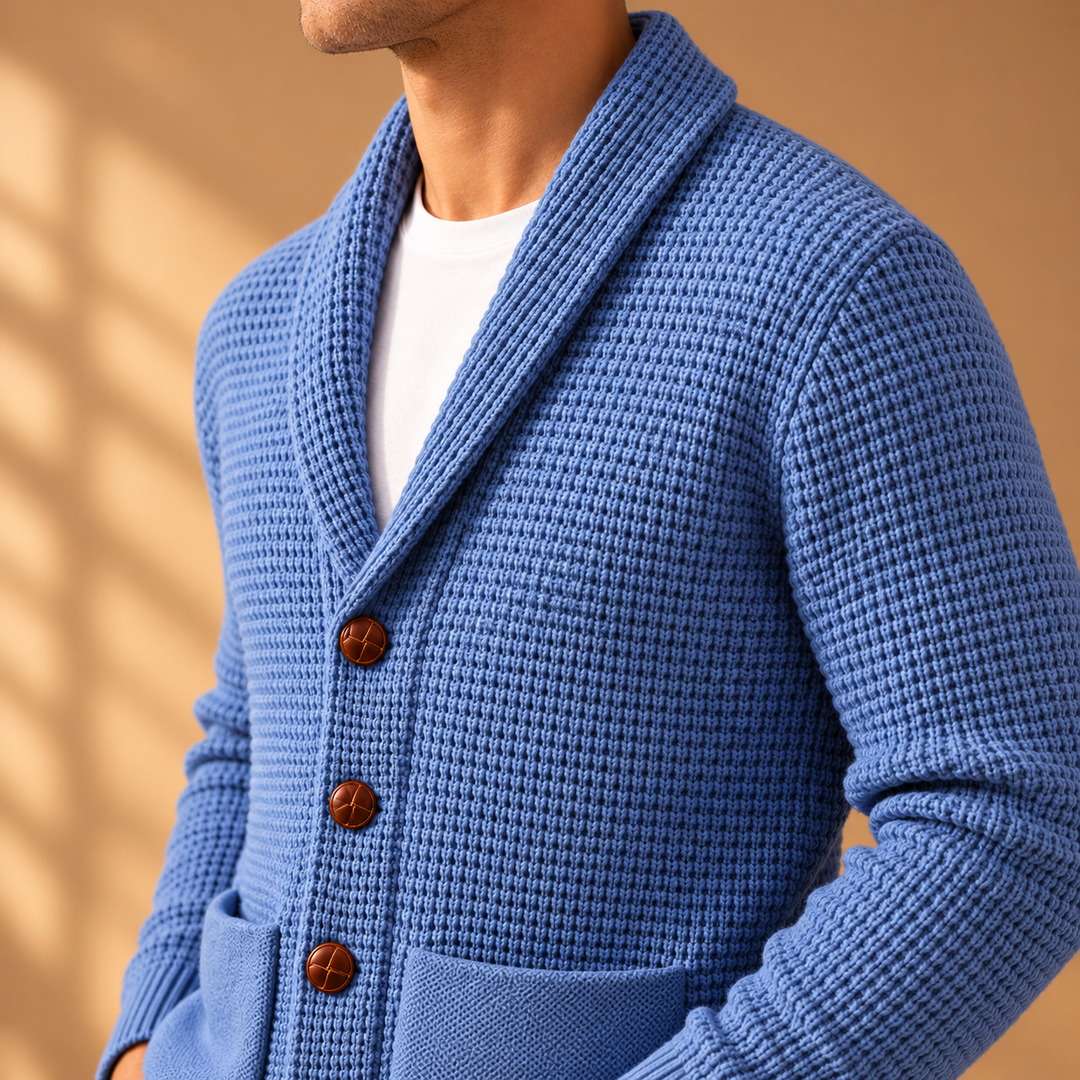 Holland Rib-Knit Shawl Cardigan