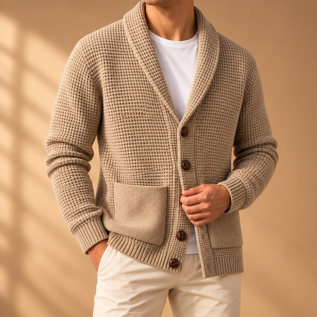 Holland Rib-Knit Shawl Cardigan