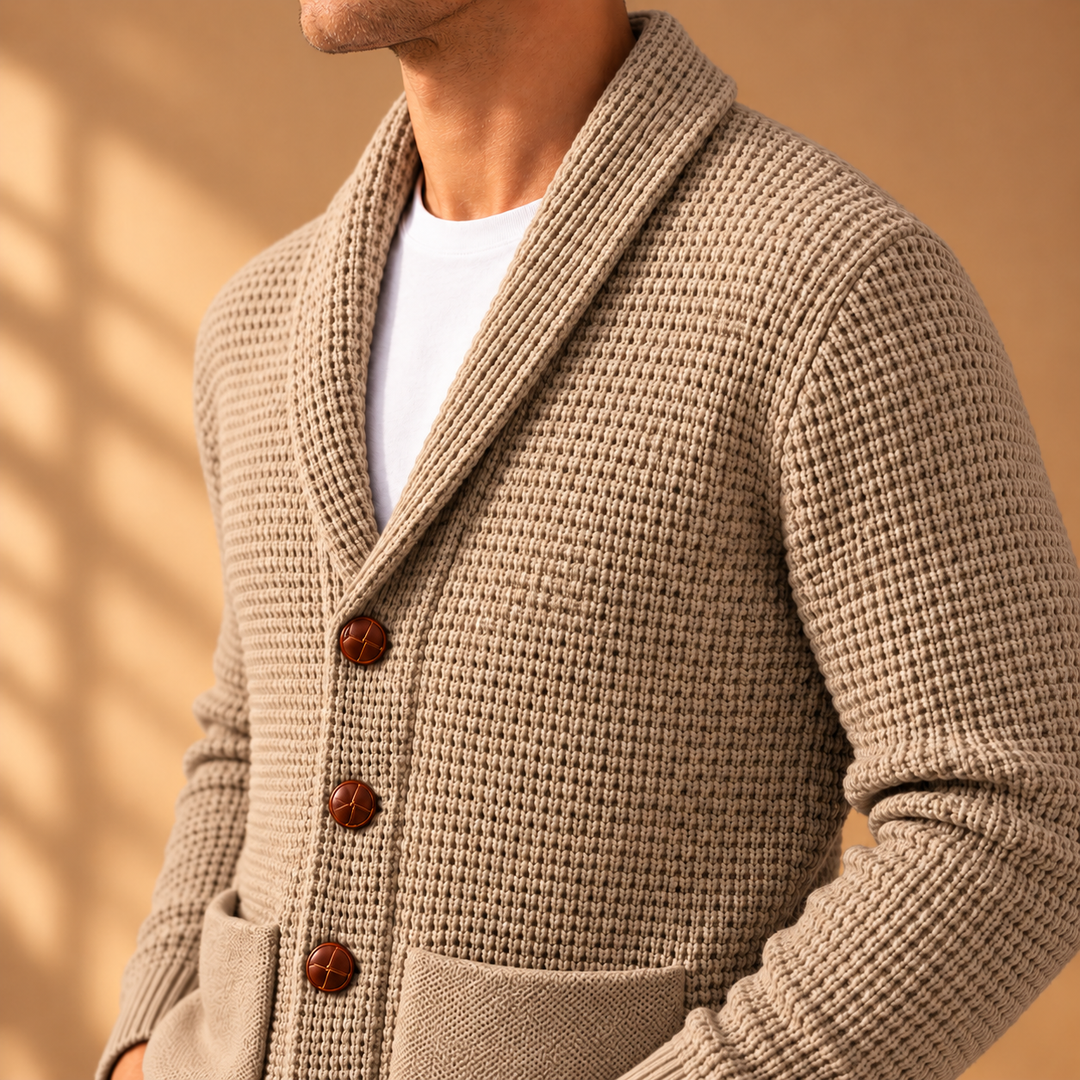 Holland Rib-Knit Shawl Cardigan