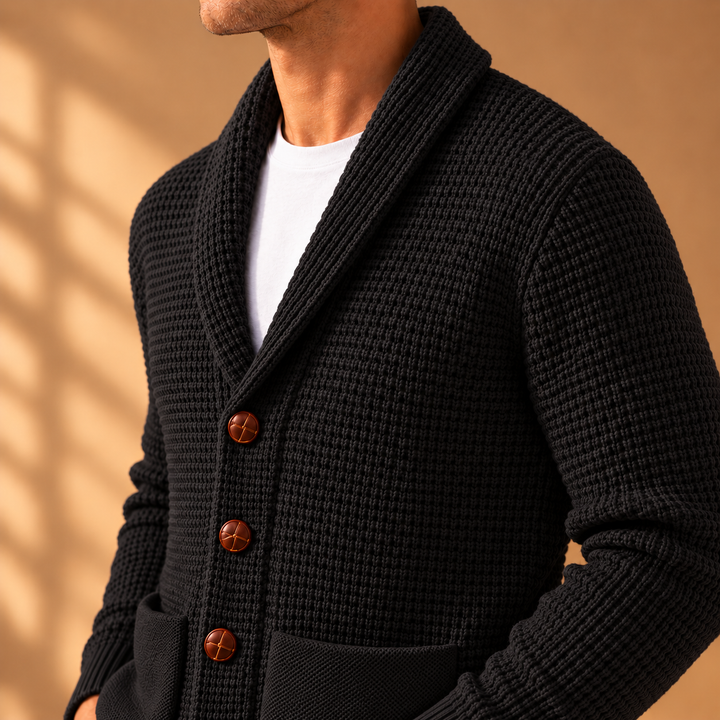 Holland Rib-Knit Shawl Cardigan