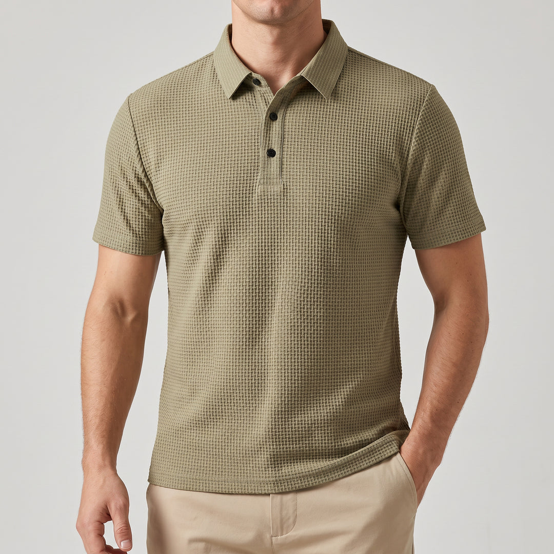 Sinclair Waffle-Knit Polo