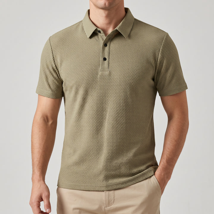 Sinclair Waffle-Knit Polo