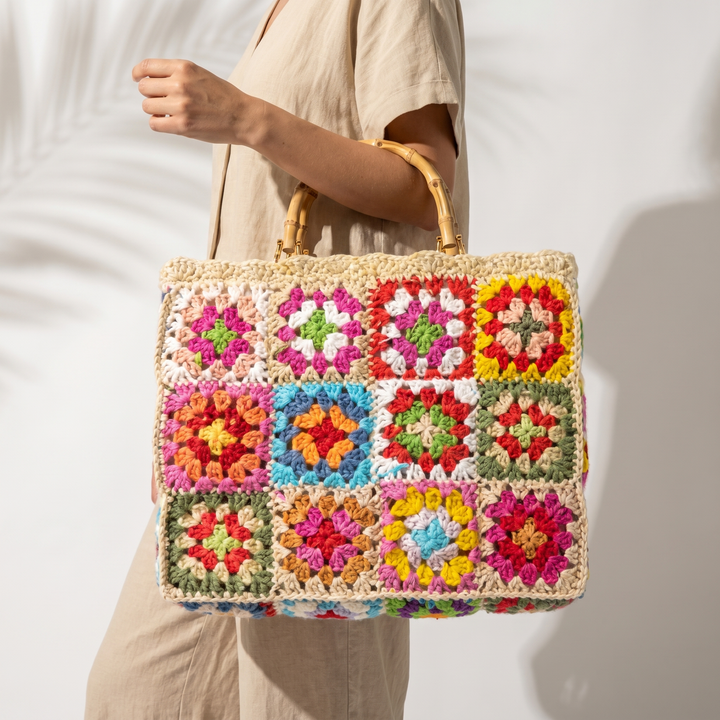 Elize Boho Beach Straw Tote Bag