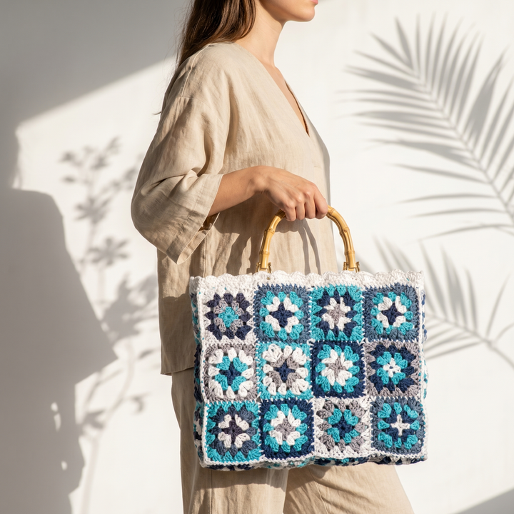 Elize Boho Beach Straw Tote Bag