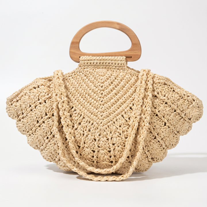 Elora Shell Straw Crossbody Bag